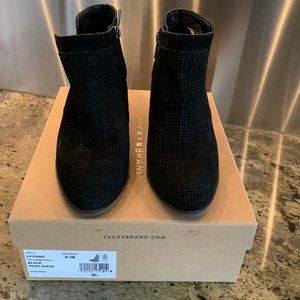 Lucky Brand Black Suede LP-Ponic Booties Size 8.5